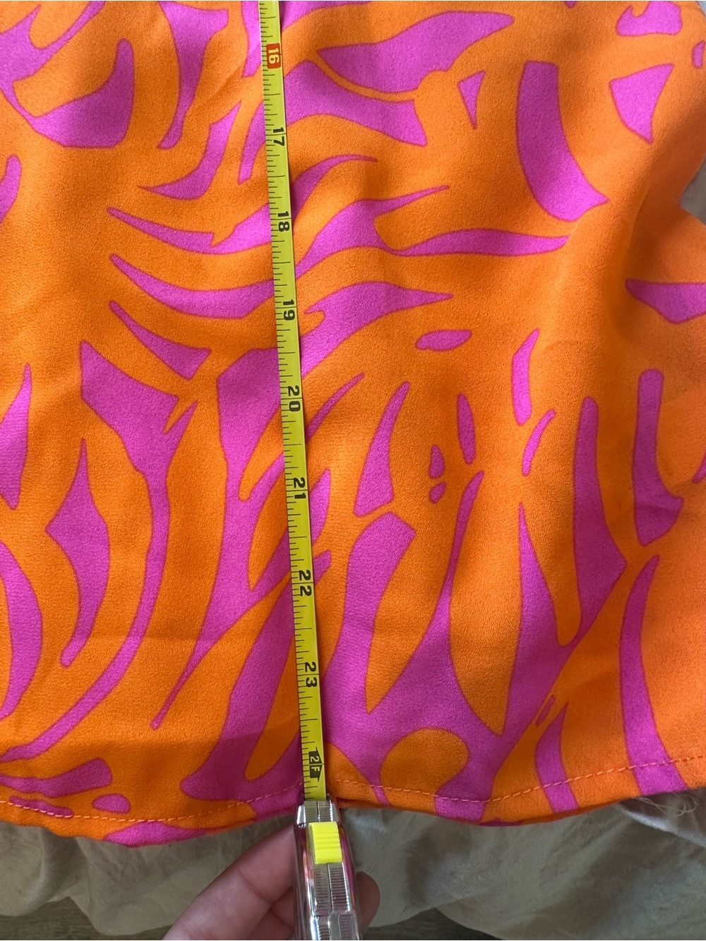1. State Pink & Orange Ruffle Sleeve Tie-Neck Shell Top - Picture 6 of 6